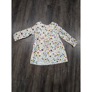 Sweet Magnolia Girls Floral Long Sleeve Dress White Purple Yellow Size 4T